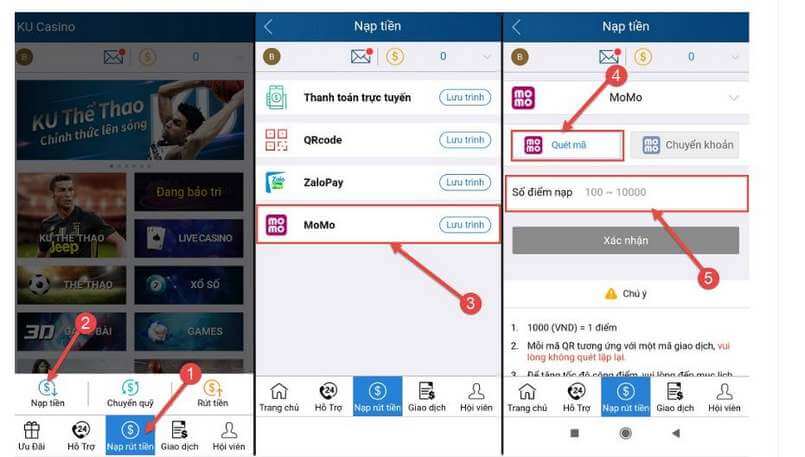 Chỉ cần 3 đến 5 phút để nạp tiền vào Kubet qua Momo Chỉ cần 3 đến 5 phút để nạp tiền vào Kubet qua Momo