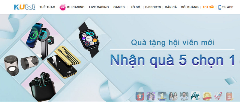 Sự kiện nhận thưởng 5 chọn 1